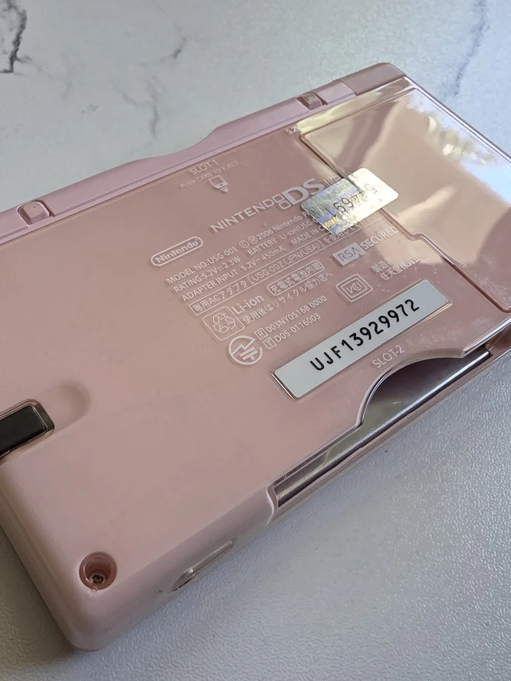 Nintendo Ds Lite Coral Pink Handheld Console With Stylus And Charger